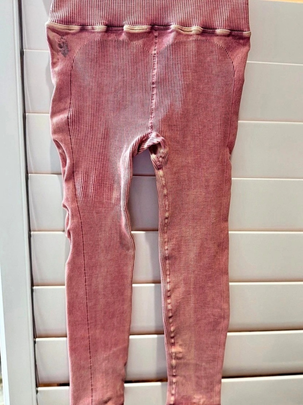 Free People Movement Good Karma Tie-Dye Leggings Pink, size small - Picture 2 of 5